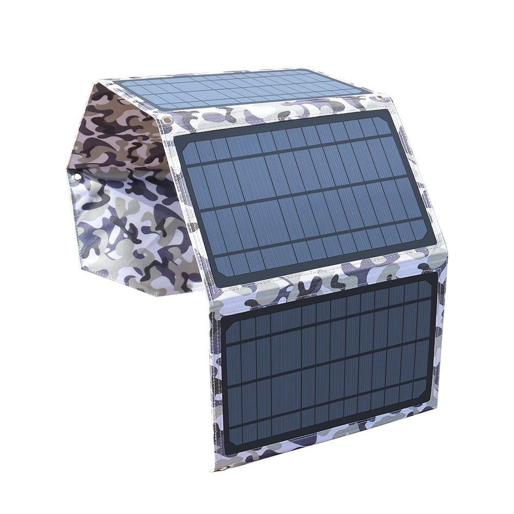 Solar Charger 30W 2 USB Solar Panel Foldable Panel Has 5V/5A Max Rate Portable solar Phone Charger Compatible USB and DC Devices