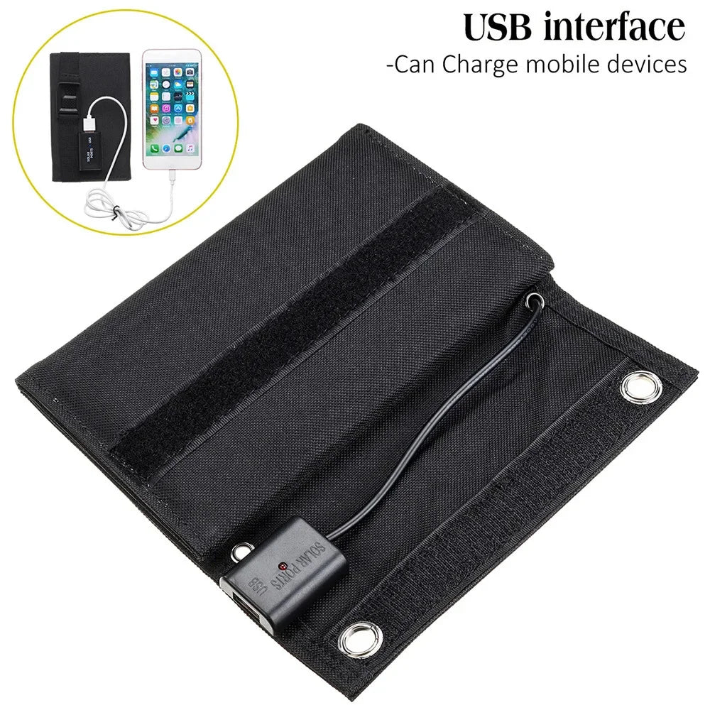 USB Waterproof Outdoor 600W 5V Solar Panel Power Bank, Suitable for Travel and Camping Solar Phone Charger System Hot Selling