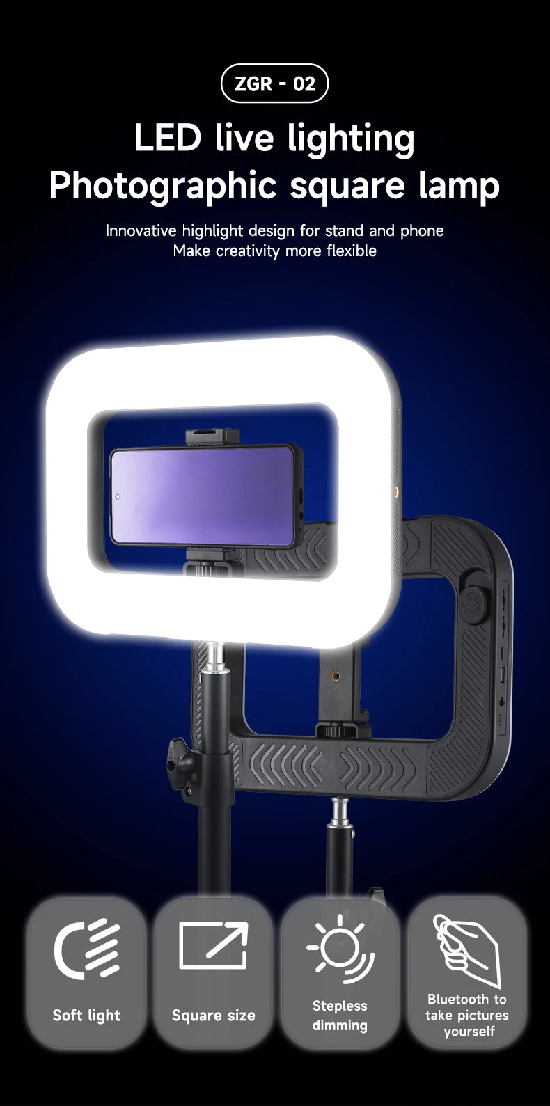 Photography Lighting LED Video Light Studio Light 8000Mah 2800-6500K Dimmable for Video Recording Game Streaming YouTube