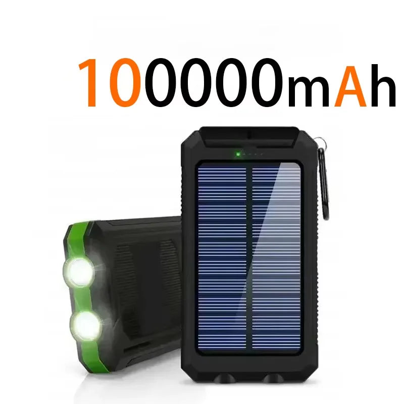 200000mAh Waterproof Outdoor Solar Power Bank Dual USB Travel Portable Solar Phone Charger Solar Powerbanks For Camping
