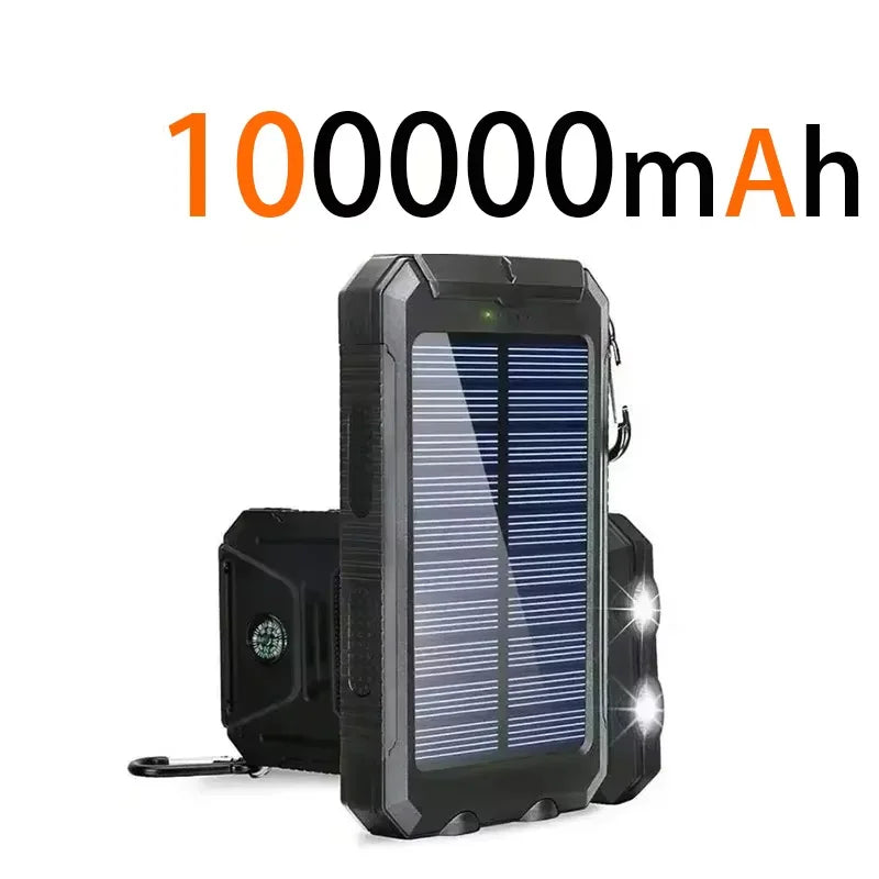 200000mAh Waterproof Outdoor Solar Power Bank Dual USB Travel Portable Solar Phone Charger Solar Powerbanks For Camping