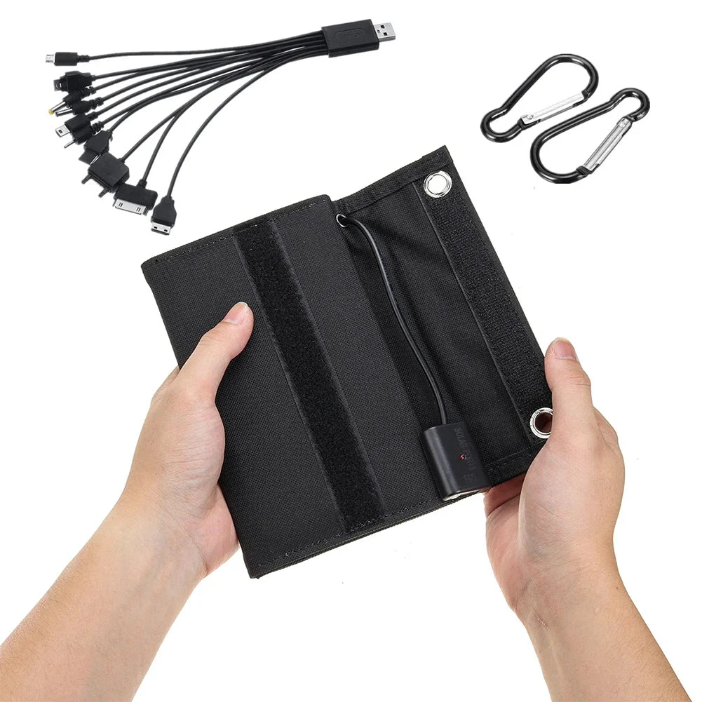 USB Waterproof Outdoor 600W 5V Solar Panel Power Bank, Suitable for Travel and Camping Solar Phone Charger System Hot Selling