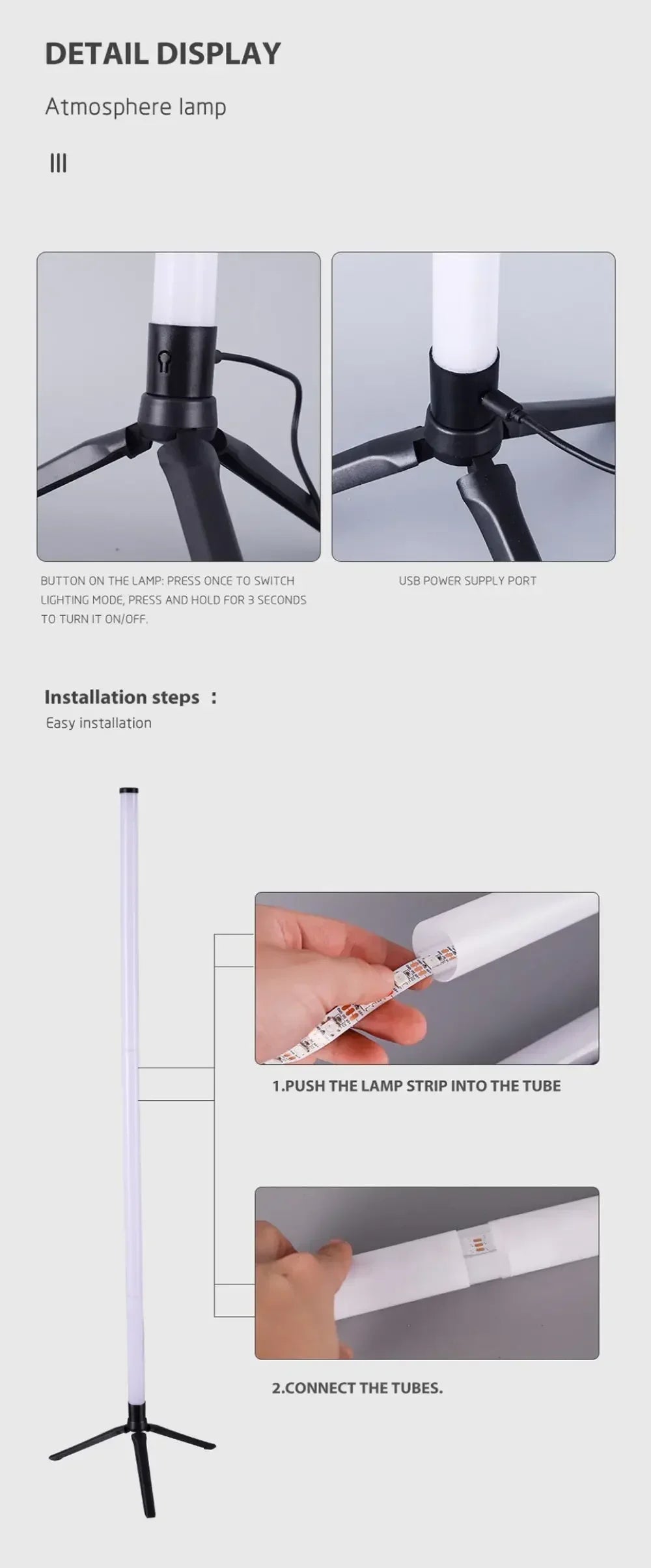 Lighting Rgb Lamp Bright Standing Photographic Standard  Room Decor Corner Bedside Lamp Mood Light Home and Decoration Interior
