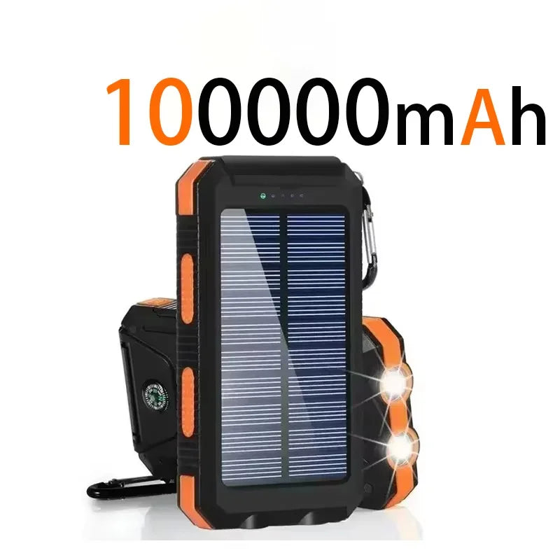 200000mAh Waterproof Outdoor Solar Power Bank Dual USB Travel Portable Solar Phone Charger Solar Powerbanks For Camping