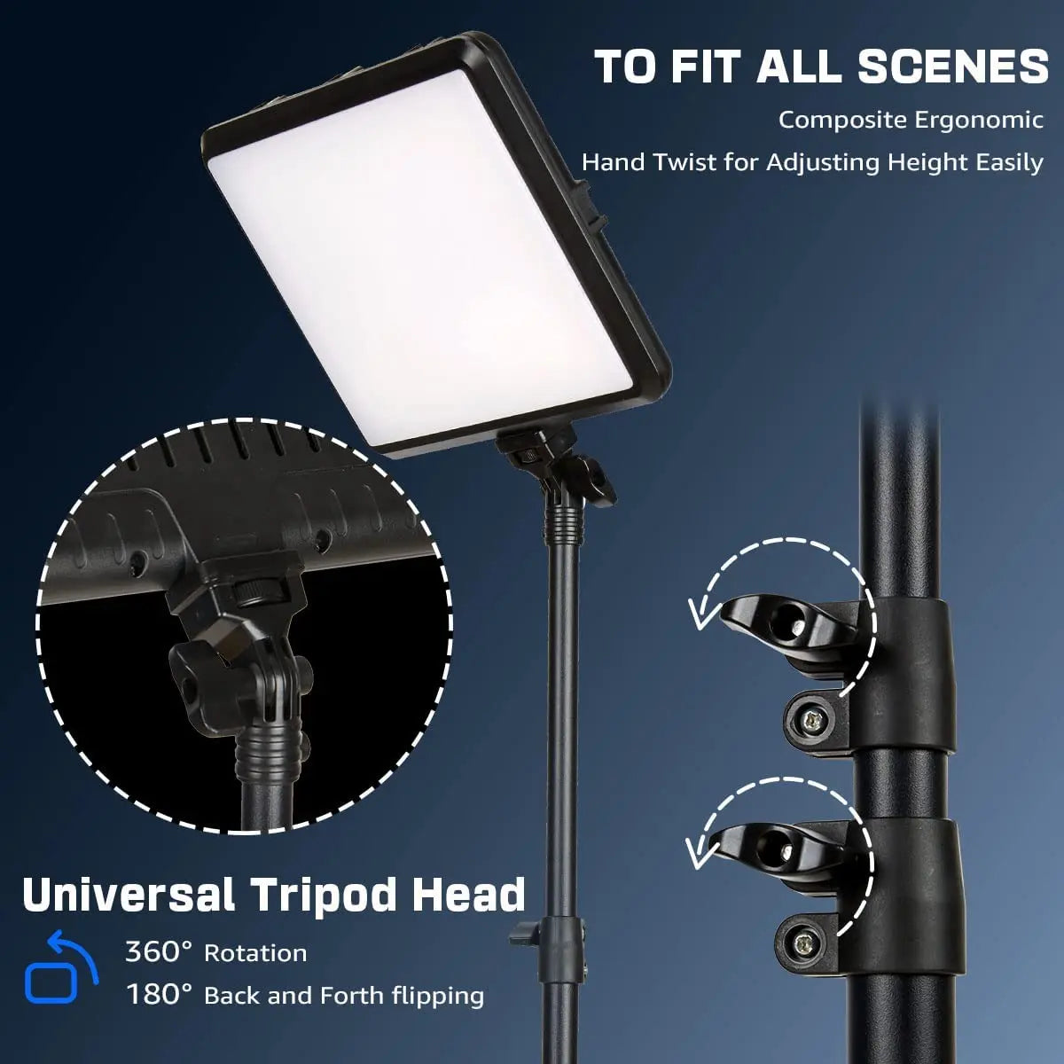 LED Video Light With Professional Tripod Stand Remote Control Dimmable Panel Lighting Studio Photo Live Photography Fill-in Lamp