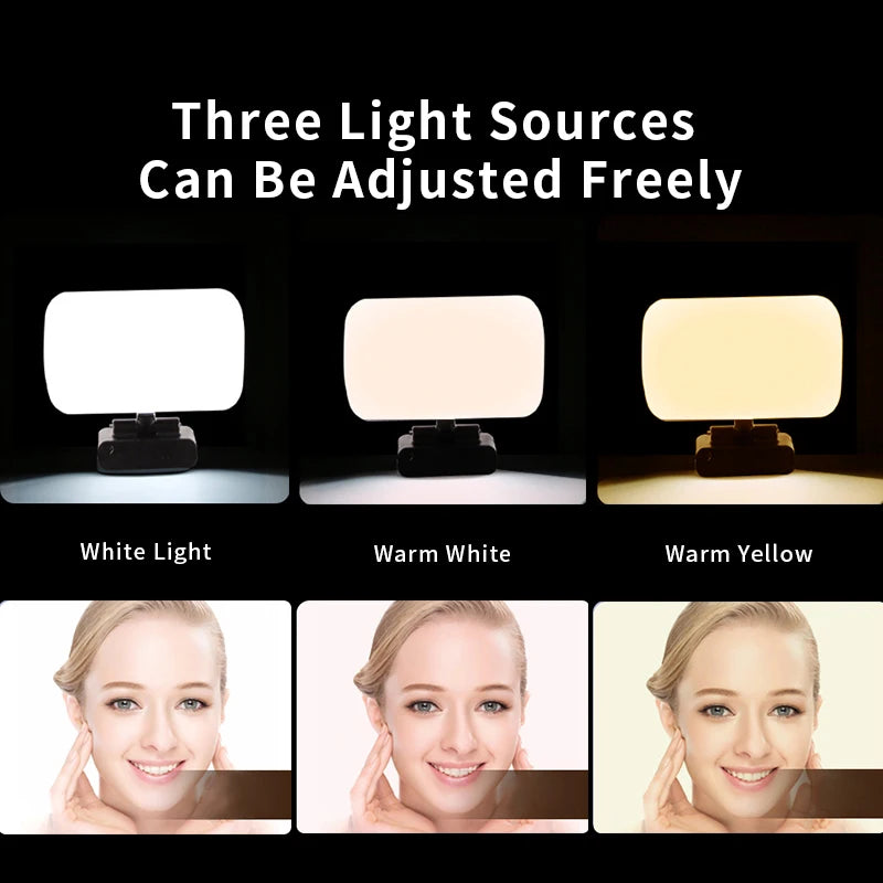 Video Conference 6500K Portable LED Video Light Cube Laptop Computer Webcam Light Zoom Call Lighting Clip for Live Streaming