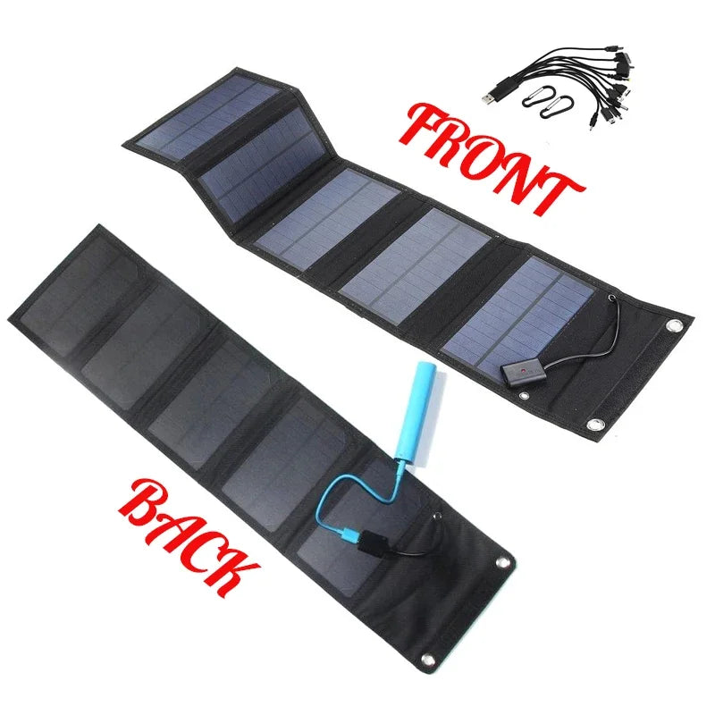 USB Waterproof Outdoor 600W 5V Solar Panel Power Bank, Suitable for Travel and Camping Solar Phone Charger System Hot Selling
