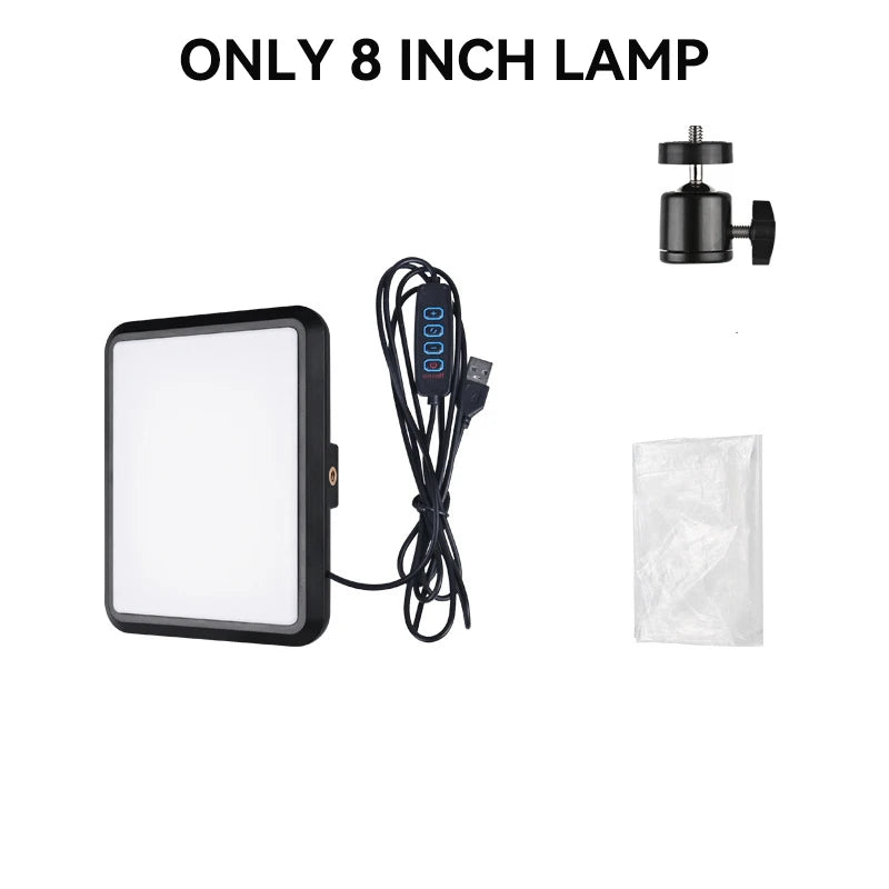 LED Video Light With Professional Tripod Stand Remote Control Dimmable Panel Lighting Studio Photo Live Photography Fill-in Lamp