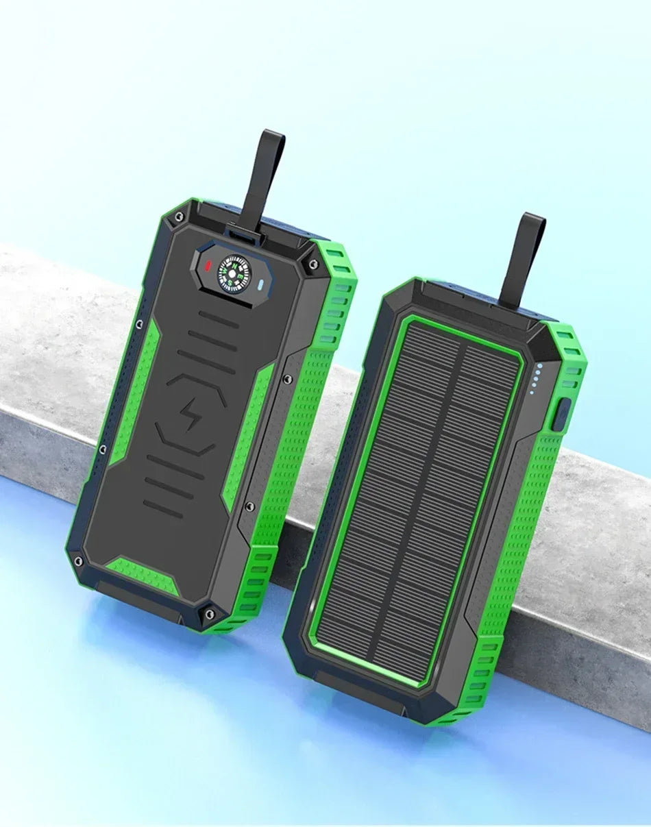 Solar panels Power bank Wireless charging solar phone charger 99000mAh with Camping Lamp Mobile Phone Charger USB Power bank