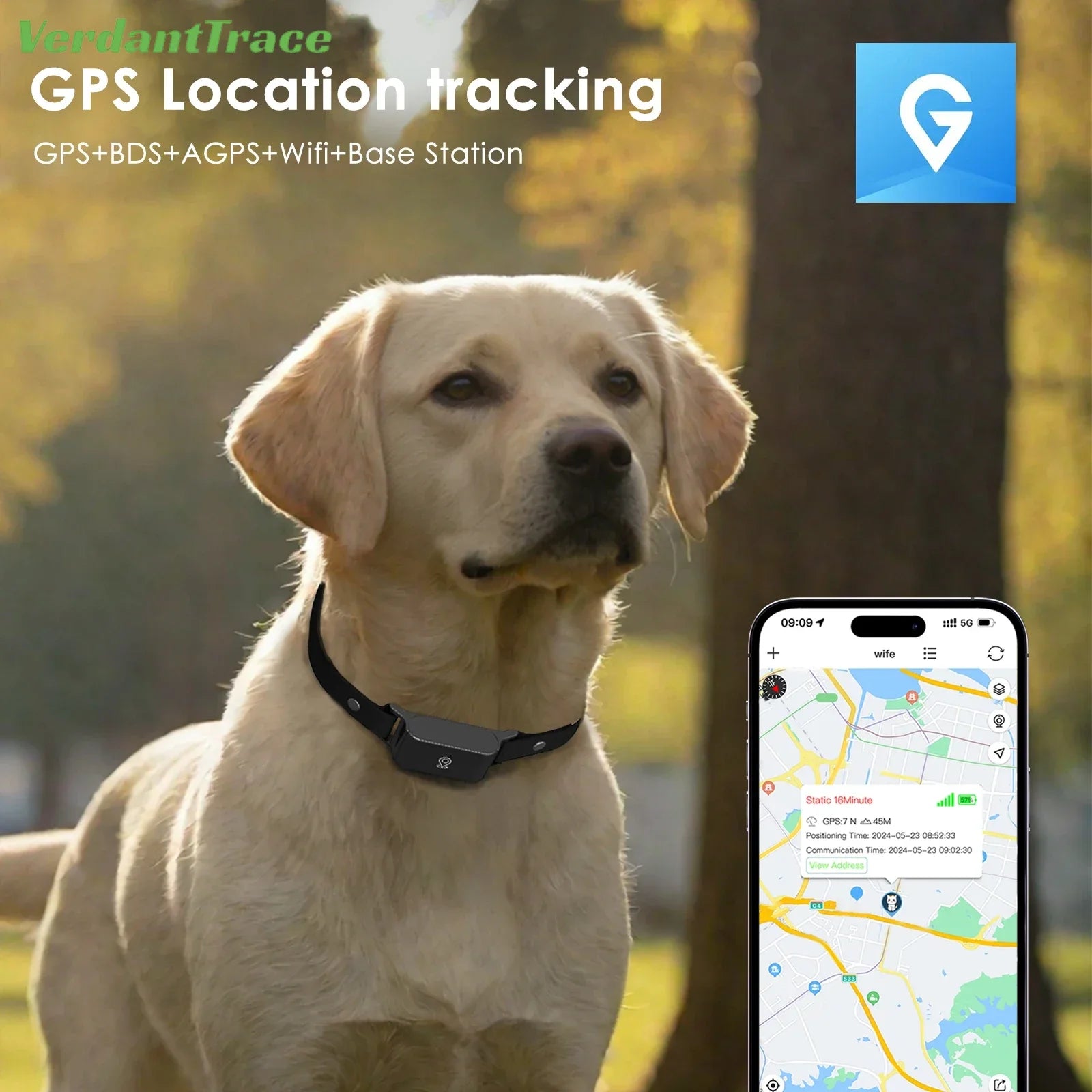 4G Pet GPS Tracker Smart Wearable Collar for Dogs Cats Real-Time GPS Wi-Fi Location Tracking IP67 Waterproof Activity Monitoring