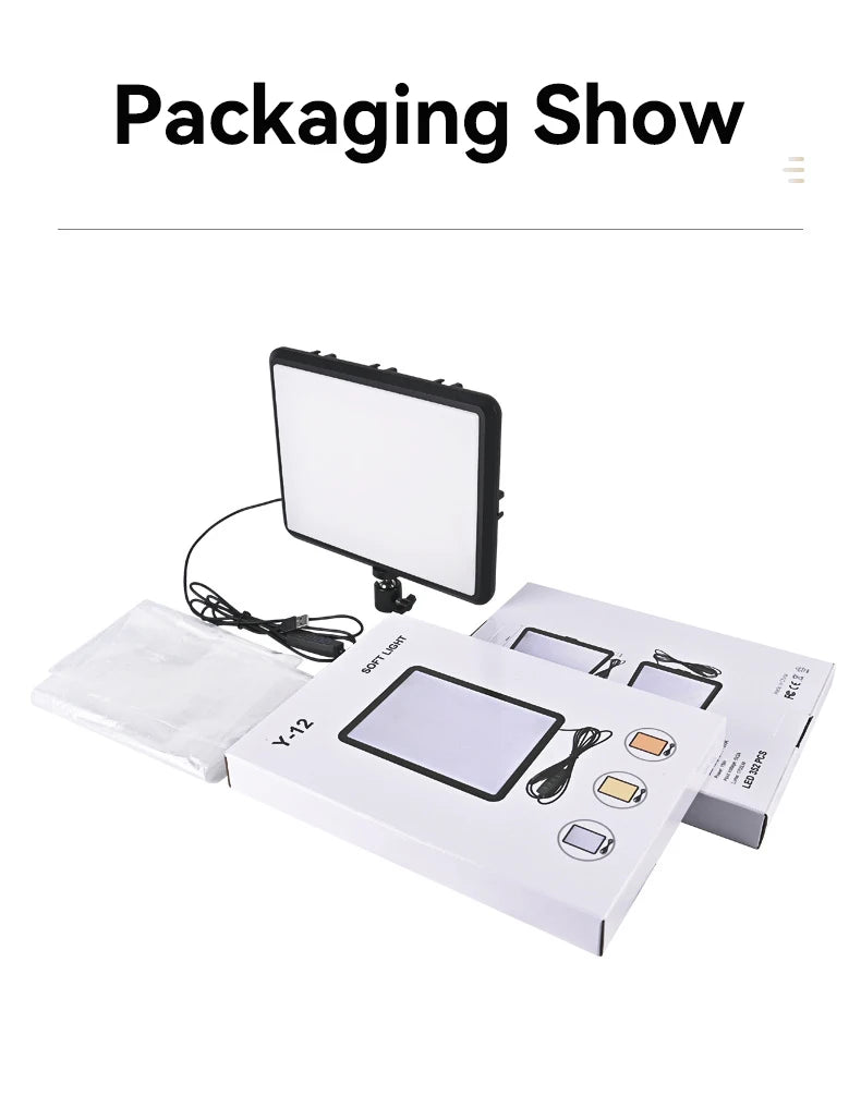 LED Video Light With Professional Tripod Stand Remote Control Dimmable Panel Lighting Studio Photo Live Photography Fill-in Lamp