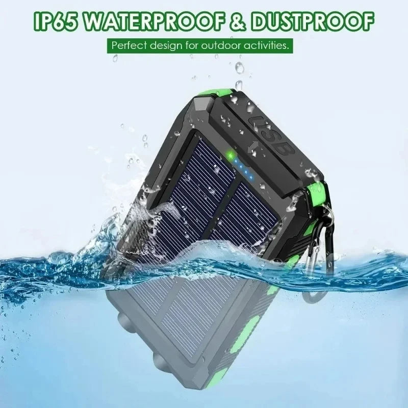 VIVO  200000mAh Waterproof Outdoor Solar Power Bank Dual USB Travel Portable Solar Phone Charger Solar Powerbanks For Camping