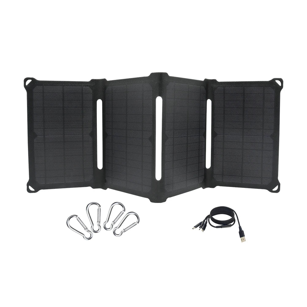 Solar Charger 30W 2 USB Solar Panel Foldable Panel Has 5V/5A Max Rate Portable solar Phone Charger Compatible USB and DC Devices