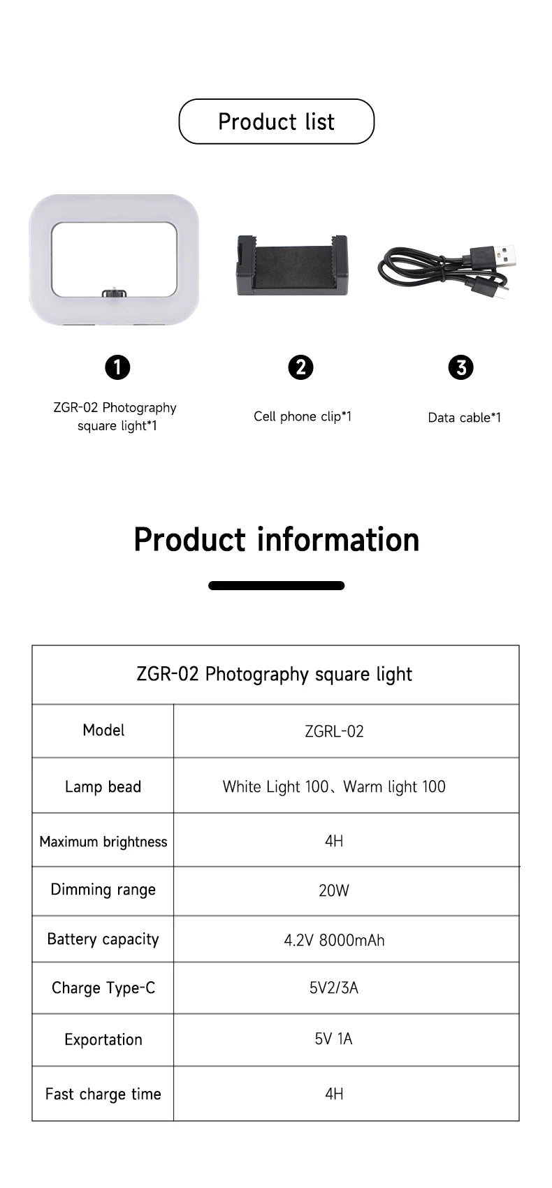 Photography Lighting LED Video Light Studio Light 8000Mah 2800-6500K Dimmable for Video Recording Game Streaming YouTube
