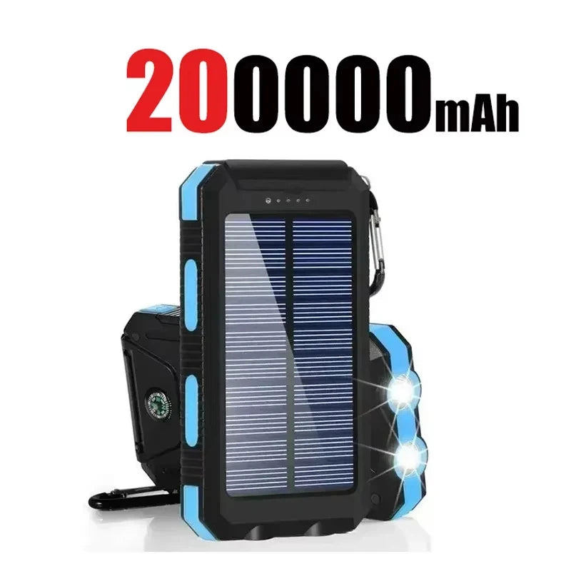VIVO  200000mAh Waterproof Outdoor Solar Power Bank Dual USB Travel Portable Solar Phone Charger Solar Powerbanks For Camping