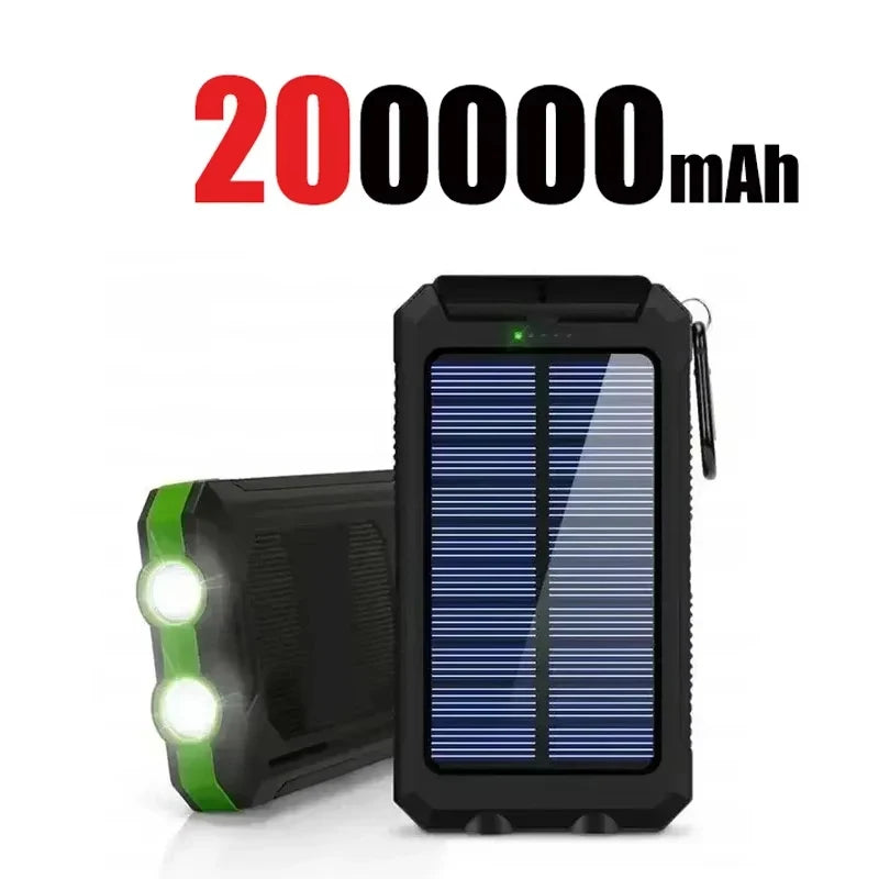 VIVO  200000mAh Waterproof Outdoor Solar Power Bank Dual USB Travel Portable Solar Phone Charger Solar Powerbanks For Camping