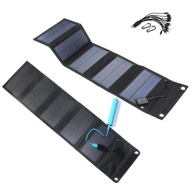 USB Waterproof Outdoor 600W 5V Solar Panel Power Bank, Suitable for Travel and Camping Solar Phone Charger System Hot Selling