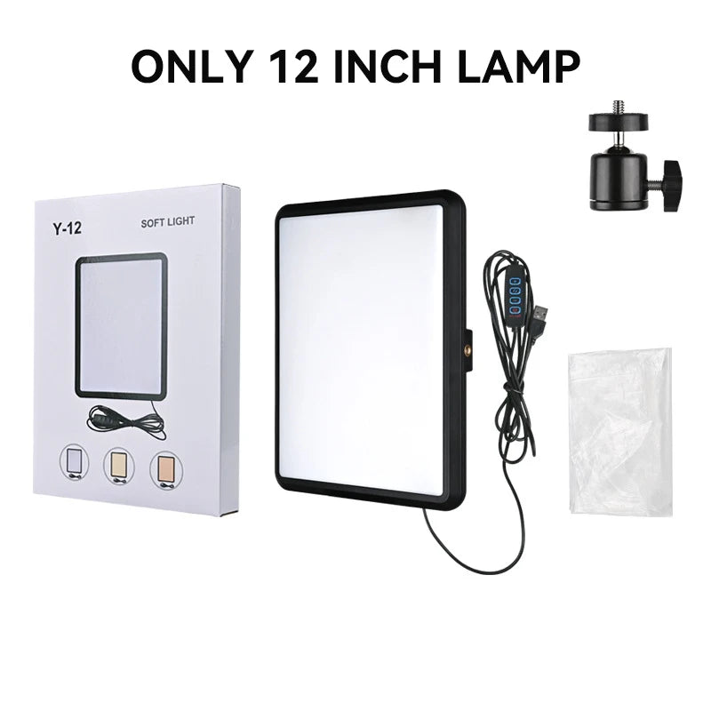 LED Video Light With Professional Tripod Stand Remote Control Dimmable Panel Lighting Studio Photo Live Photography Fill-in Lamp