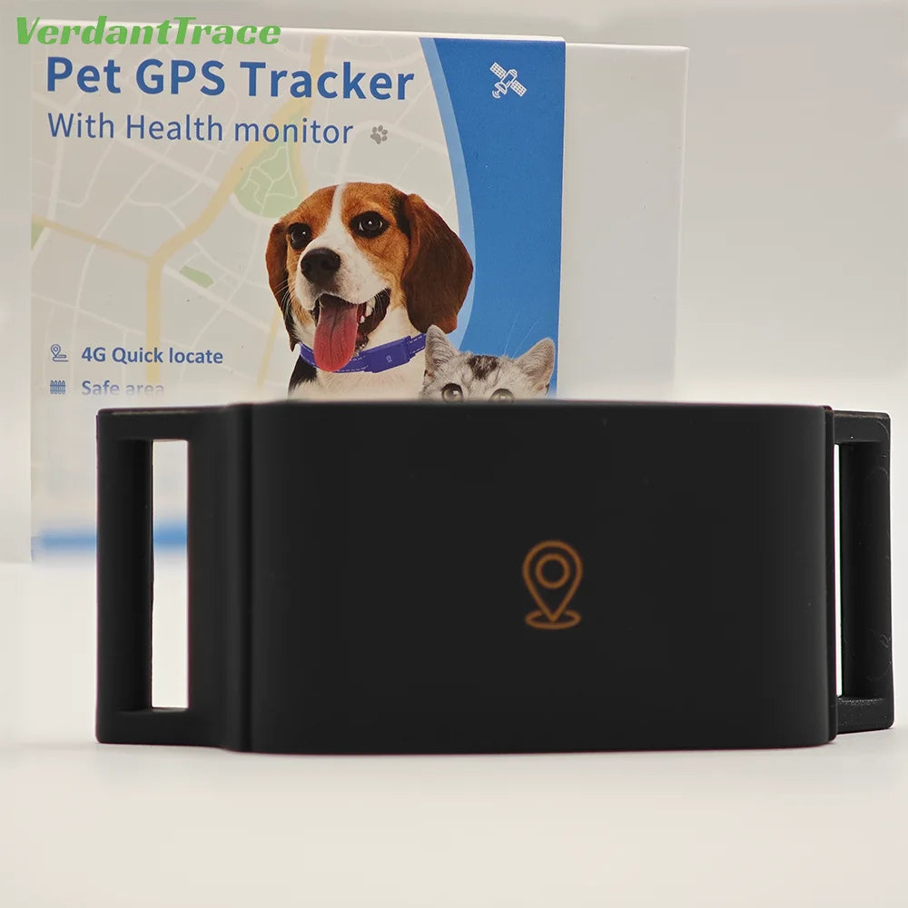4G Pet GPS Tracker Smart Wearable Collar for Dogs Cats Real-Time GPS Wi-Fi Location Tracking IP67 Waterproof Activity Monitoring